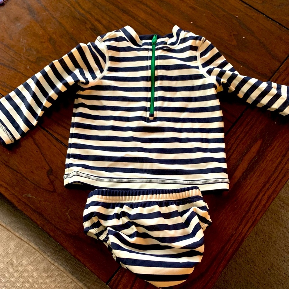 Primary rash guard and swim bottom 6 mo 12 mo